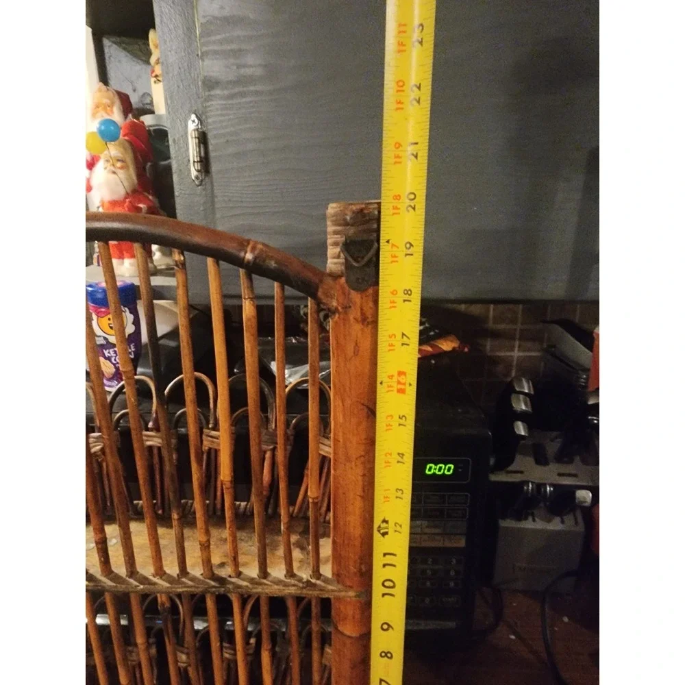 Vintage Large Bamboo Wall Hanging Rack Shelf, Rare Magazine Rack MCM‎ 1960s